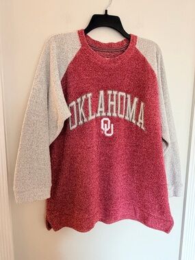 Pressbox Oklahoma University Terry Cloth Crewneck Sweater - Size XL
